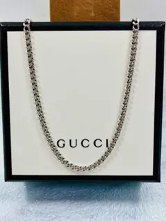 GUCCI レクタングル オーバル チェーン ネックレス シルバー925 グッチ