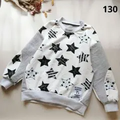 【130サイズ】ハンドメイド 長袖 POP★STAR柄 春秋向け（DD114）