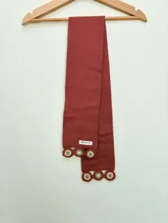 【値下げ】BRANSHES ニットマフラー 花モチーフ付き