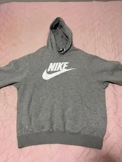 NIKEナイキ裏起毛フード付き グレー パーカーXL