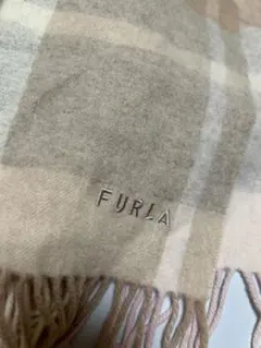 FURLA チェック柄マフラー ベージュ系