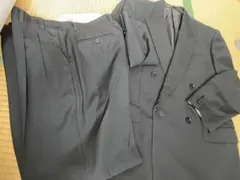 メンズ　礼服 喪服　ダブルスーツ L A7 ブラック フォーマル　黒