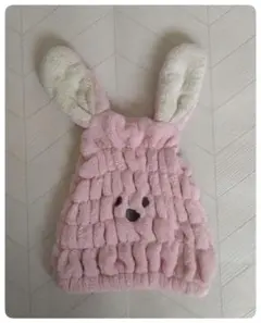 ウサギ耳付きヘアドライタオルキャップ　 ピンク　キッズ　スイミング　水泳のサムネイル