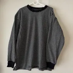 devirock ビッグシルエット 袖リブ ボーダー 長袖Tシャツ