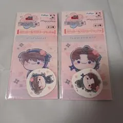 フリューくじ 忍たま乱太郎 ステッカー＆クリアカードセット　土井半助　山田利吉