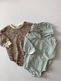 ロンパース　カバーオール　70-80  スポンジボム　くま　パーカー　ベビー服
