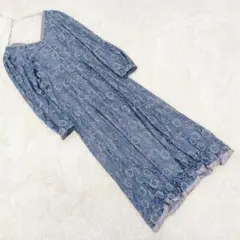 natural coutre ロングワンピース (F) Vネック 総レース 花柄