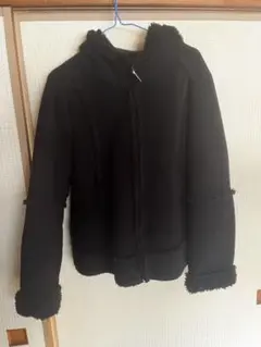 UNIQLOフリースアウター XL ブラック フード付き