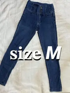 スキニーデニム ダークブルー ハイウエスト