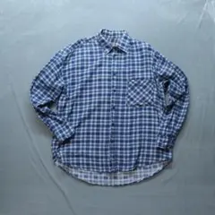 GAS STATION DEPT. A0034 古着 フランネルシャツ XL 青