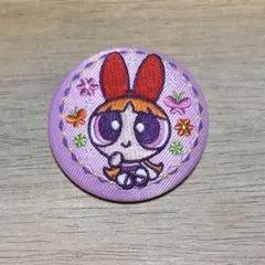 パワーパフガールズ 刺繍缶バッジ ビスケット ブロッサム①