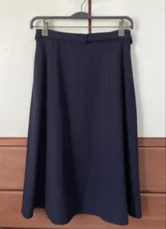 NATURAL BEAUTY BASIC ☆ネイビーフレアスカートＭ ベルト付き