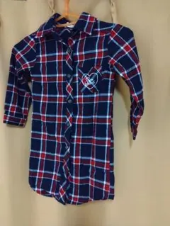 ネイビー・レッドチェック柄　ワンピース