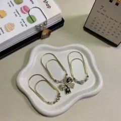 大きめ可愛い ペーパークリップ バインダー貯金 キラキラ黒リボン