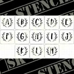 ステンシルシート　【個々カット8】　アルファベット　英字