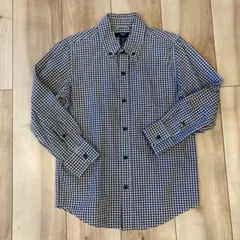 美品GapKids ギンガムチェック柄 長袖シャツ 120 ボタンダウン