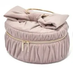 Francfranc バニティ ポーチ S ピンク ベロア リボン フランフラン