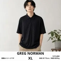 GREG NORMAN ML75 ゴルフ ポロシャツ XL ブラック 総柄 古着のサムネイル