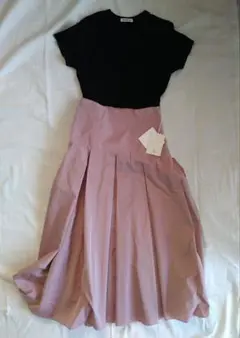 IENAタフタピンク ボリュームスカート