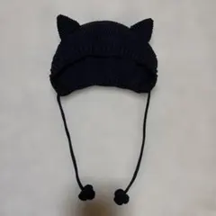 【着画あり】黒猫 猫耳 ボンネット 帽子 ベビー
