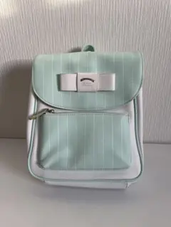ミントグリーン×ホワイト リボン付きリュック 量産型 ガーリー 春カラー