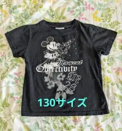 ミッキーマウス　黒 T シャツ　子供 S（130）