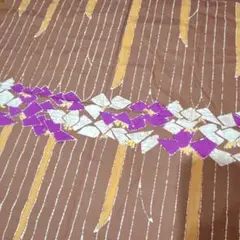 昭和レトロ　雨に咲く菖蒲　大判風呂敷　両面江戸染め