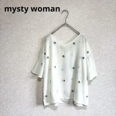 mysty woman シアー刺繍ブラウス フレアスリーブ ホワイト Fのサムネイル