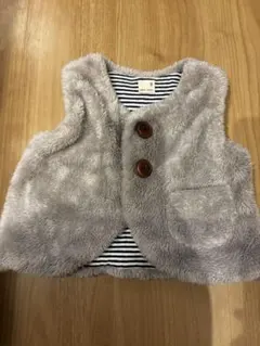 petit main ベビーベスト 80cm グレー