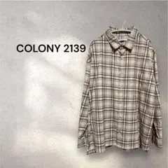 COLONY2139 コロニー＊チェック　レギュラー　シャツ　ベージュ　M