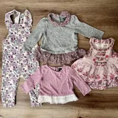 80 女の子 4点セット babyGAP Souris 花柄 ワンピース まとめ