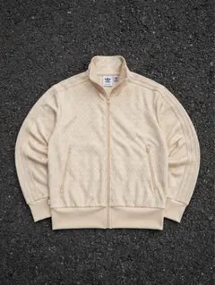 【S】adidas トレフォイル 総柄 トラックジャケット ベージュ