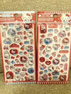 ハローキティ　立体シール　ボンボンドロップ風シール　硬いシール ２枚セット