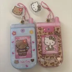 日焼けキティヒョウ柄 キティ チャーム 折りたたみ携帯 サンリオ 新品 ガラケー