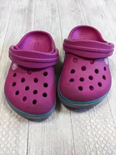 クロックス　C6 ピンク　水色ライン