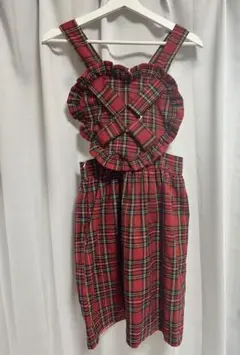 フリルリボンハーネス タータンチェック柄 [ハンドメイド] ビスチェ
