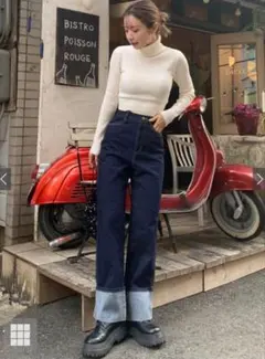 ローアップデニムパンツ【fo1842】のサムネイル