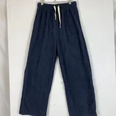 コーデュロイ ワイドパンツ ダークネイビーこれからの季節裏起毛　サイズL