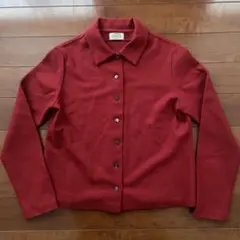 ウール100% シャツ　ブラウス　シャツジャケット　赤