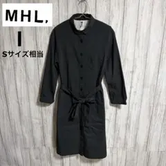 美品】MHL. ウールコットン ベルト付 シャツワンピース グレー サイズ1