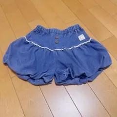 デニムブルー フリル付き半ズボン 100cm ショートパンツ ボトムス 半ズボン