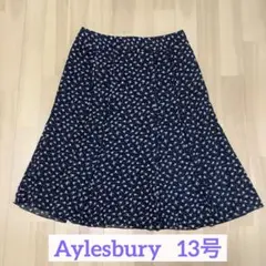 アリスバーリー　ネイビー 花柄 フレアスカート　13号