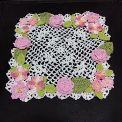 【新品】桜モチ―フかぎ針編み ドイリ―