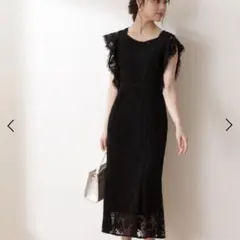 プロポーション レースタイトドレス ブラック M ロングドレス ノースリーブ
