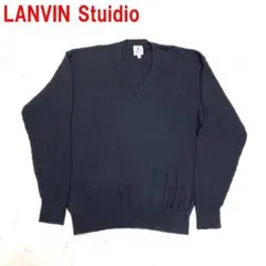 A7205 ランバンスタジオ 長袖ニット セーター ウール Vネック グレー Lのサムネイル