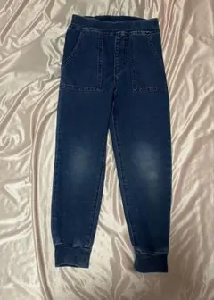 GU　KIDS(男女兼用)インディゴカットソージョガーパンツ　130