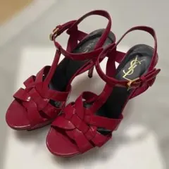 YVES SAINT LAURENT パテントレザー サンダル ピンクのサムネイル