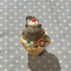 食べ物モチーフキーホルダー【ねこちゃんチョコミントアイスワッフルコーン】