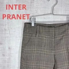 [インタープラネット]レディースハーフパンツ/チェック/カジュアル/裾折り返し