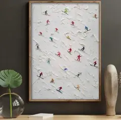 スキー　ポスター　スノボー　ガレージ　カフェ　ミッドセンチュリー　店舗　絵　A3